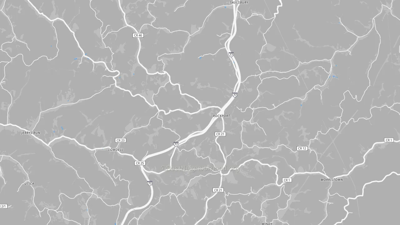 Bike Grade map of 26169, WV