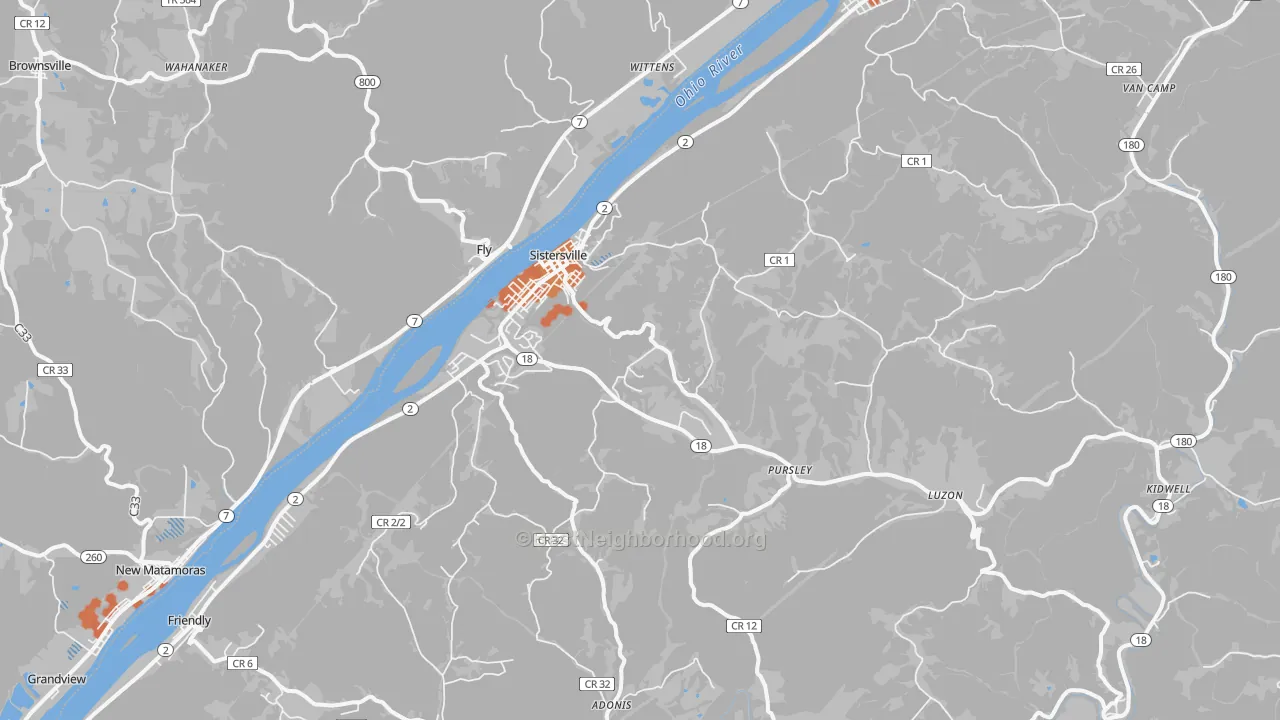 Bike Grade map of 26175, WV