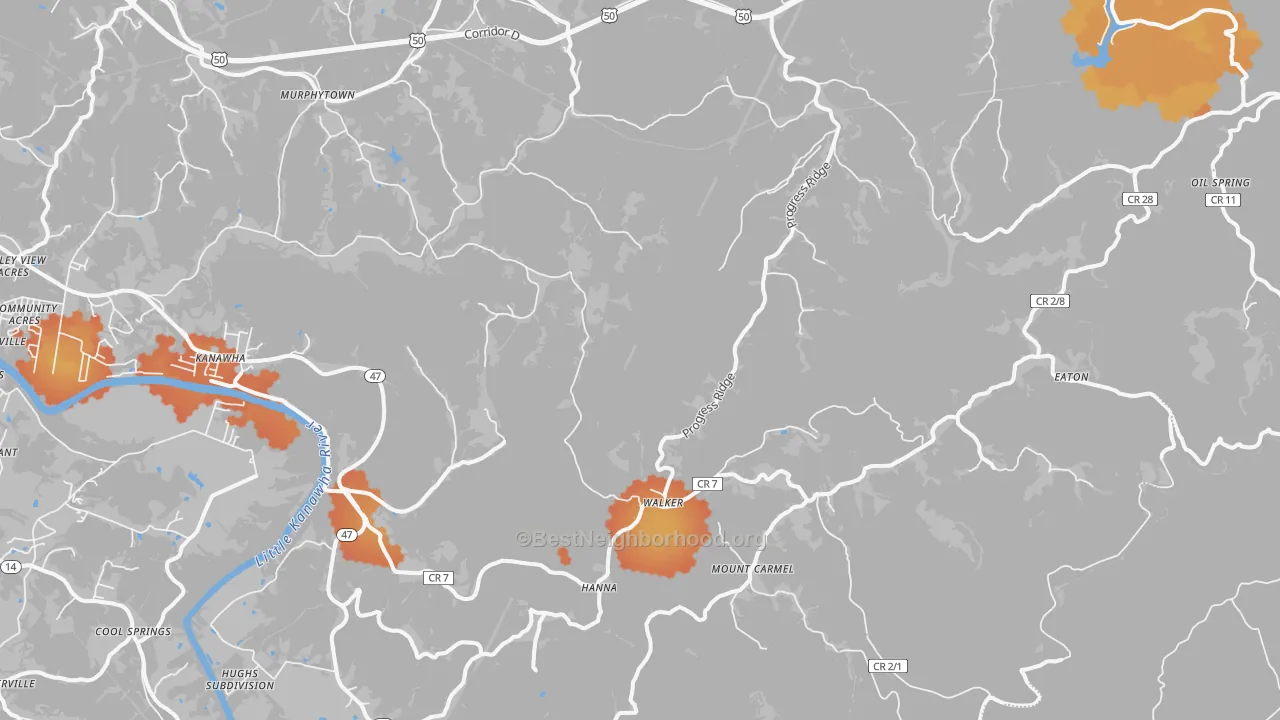 Bike Grade map of 26180, WV