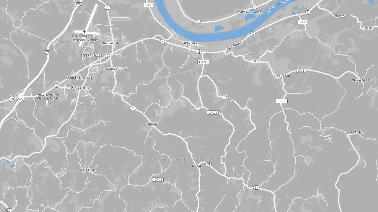 Bike Grade map of 26184, WV