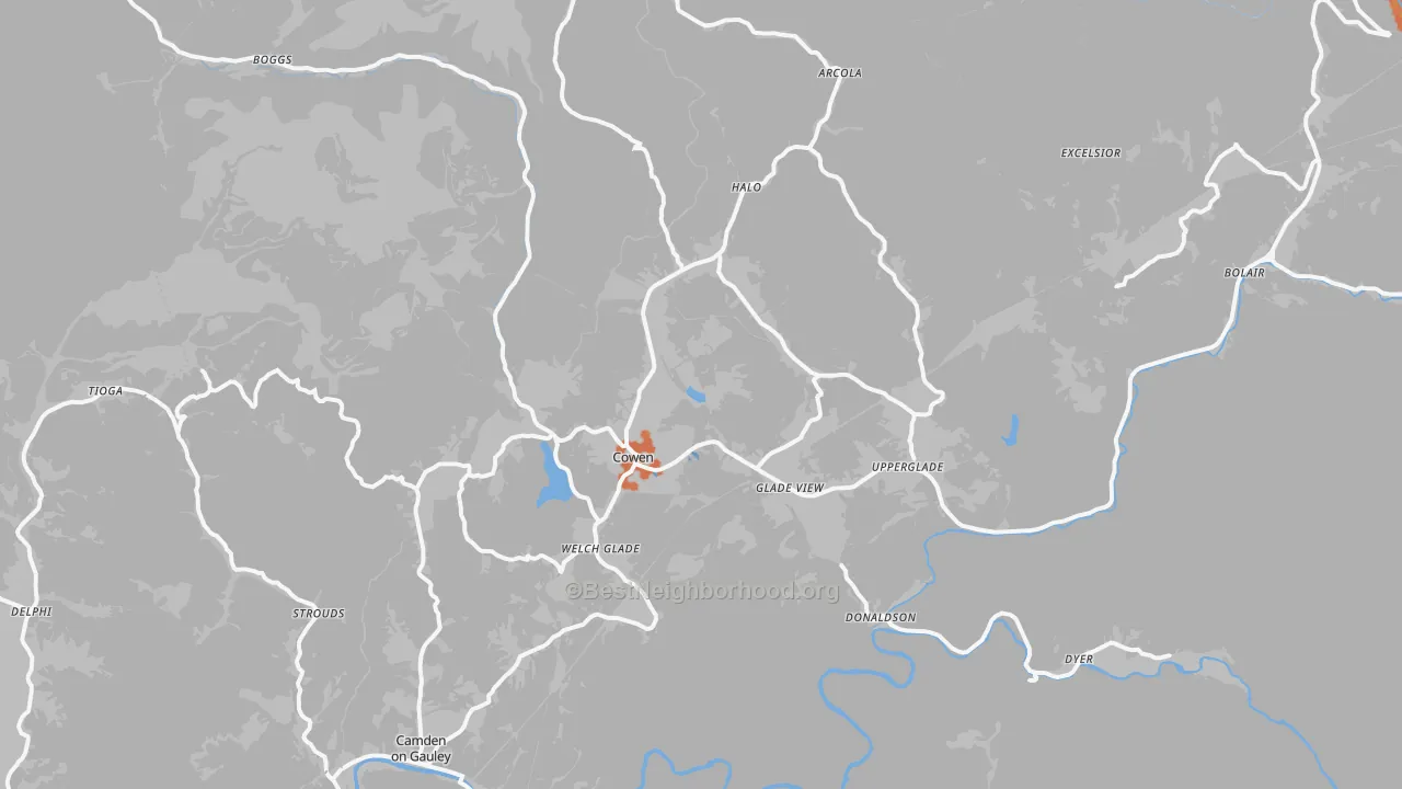 Bike Grade map of 26206, WV