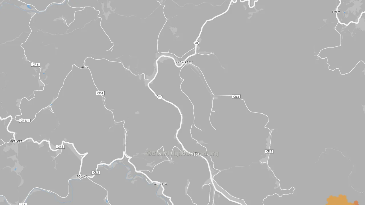 Bike Grade map of 26215, WV