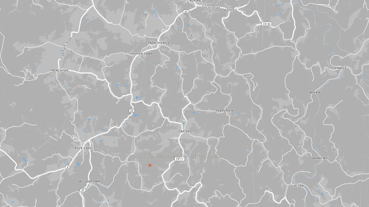 Bike Grade map of 26218, WV