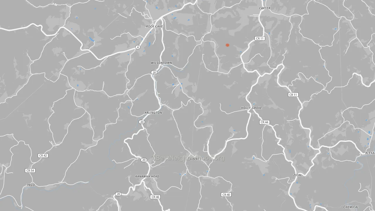 Bike Grade map of 26234, WV