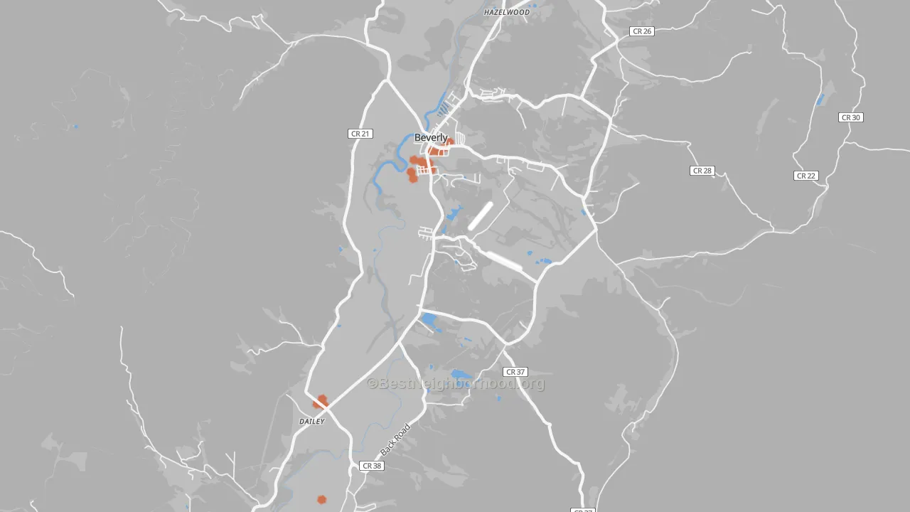 Bike Grade map of 26253, WV