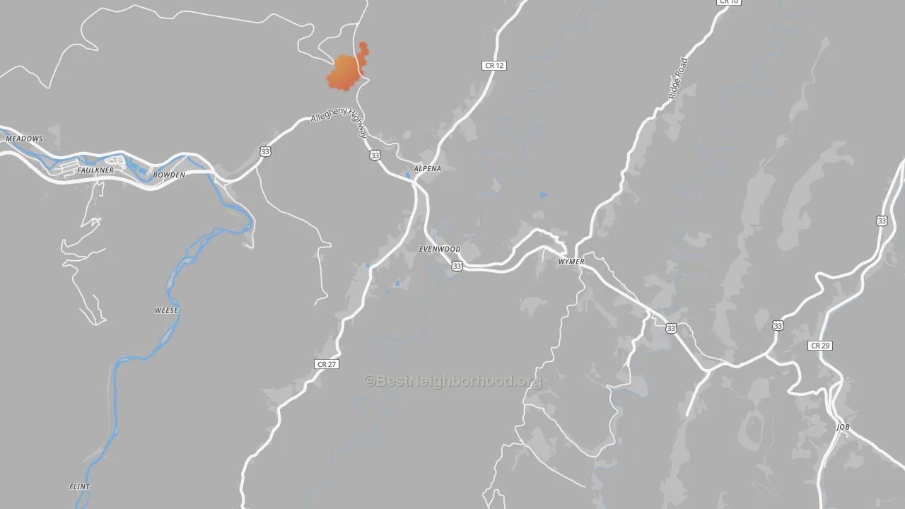 Bike Grade map of 26254, WV
