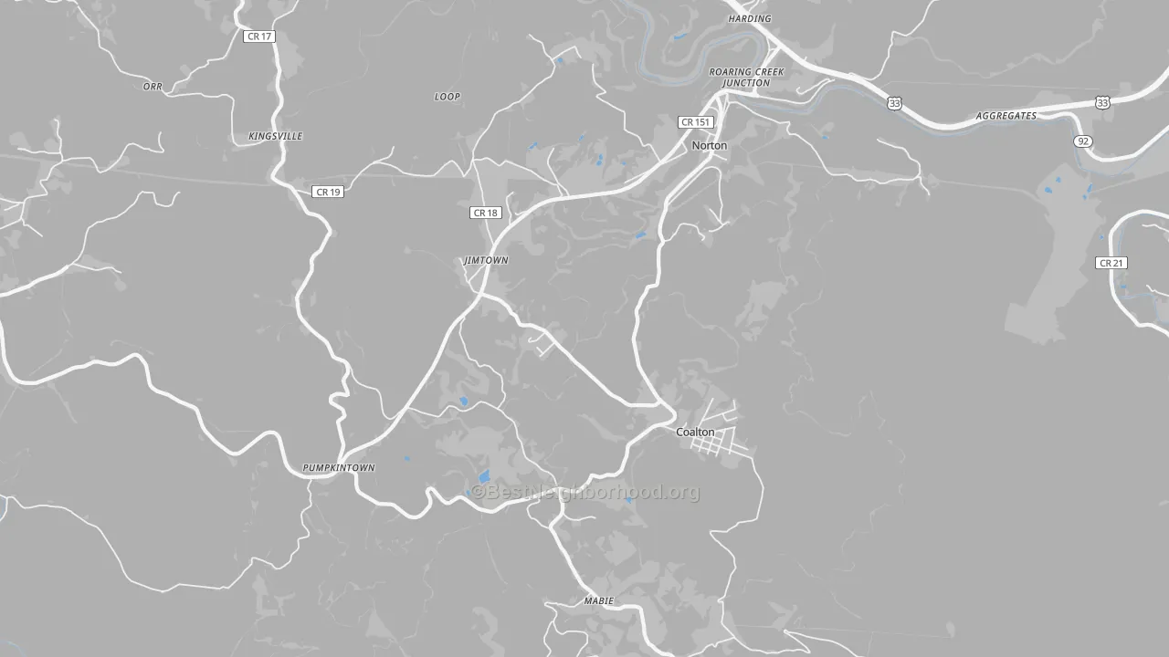 Bike Grade map of 26257, WV