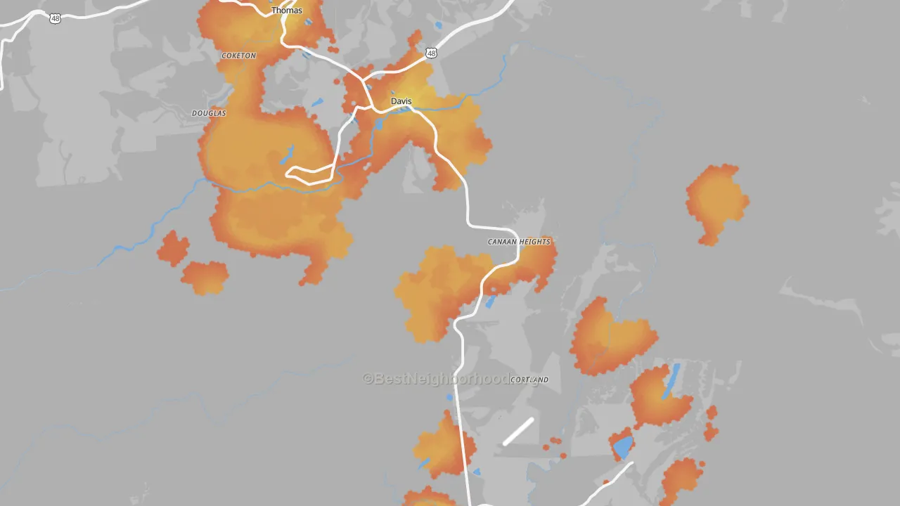 Bike Grade map of 26260, WV