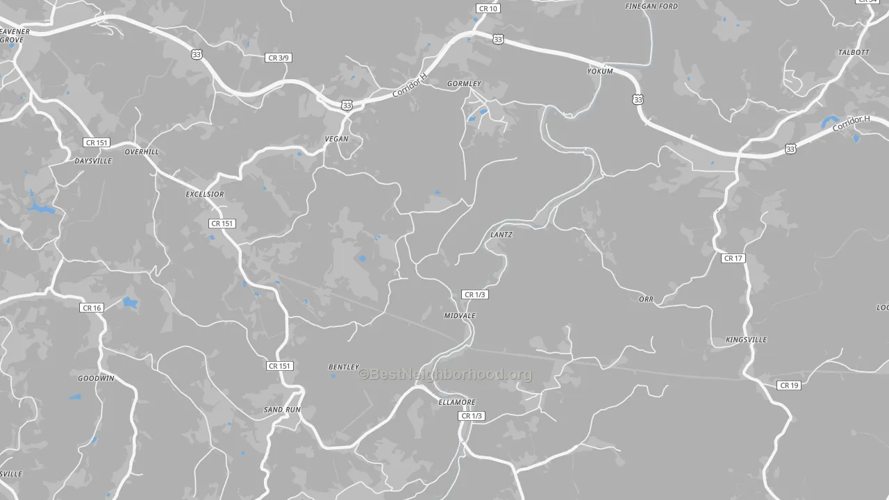 Bike Grade map of 26267, WV