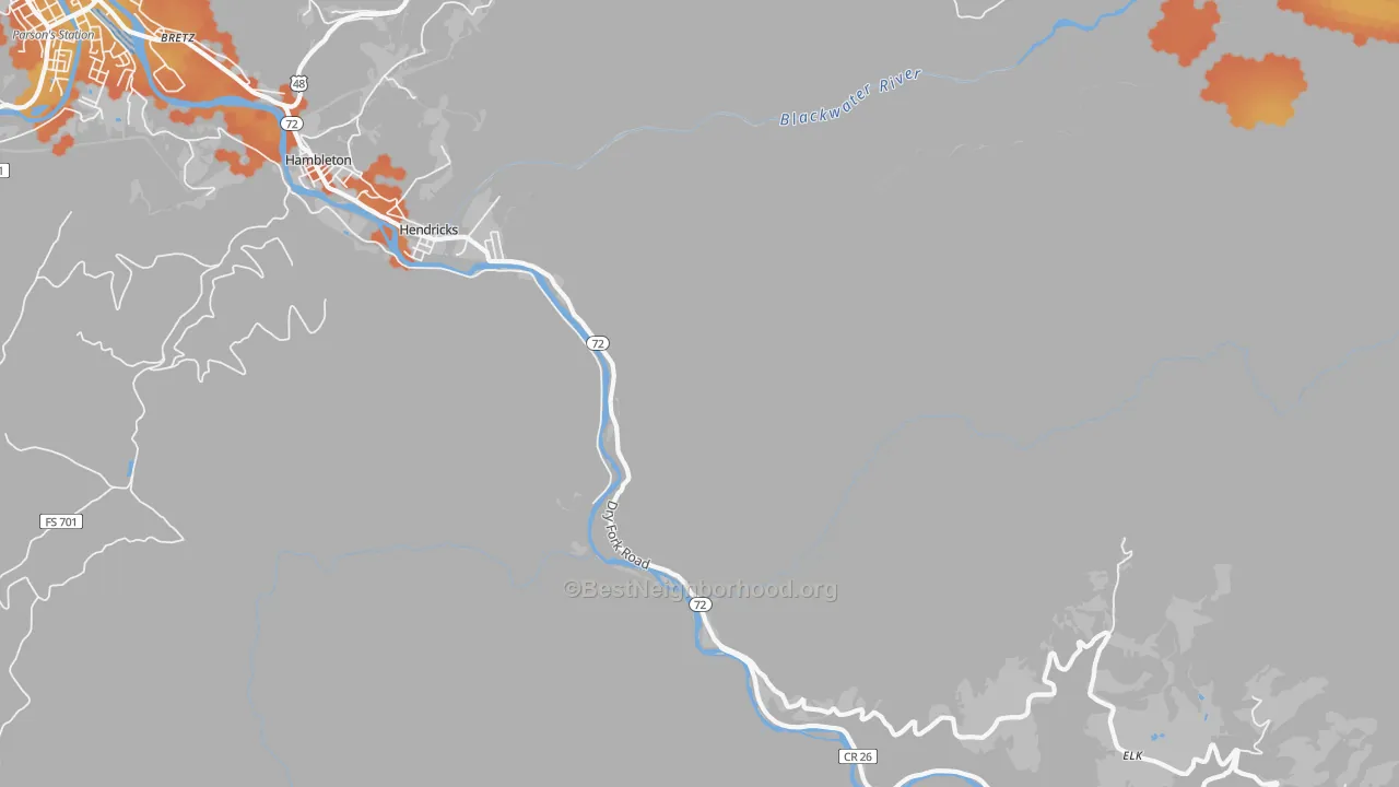 Bike Grade map of 26271, WV