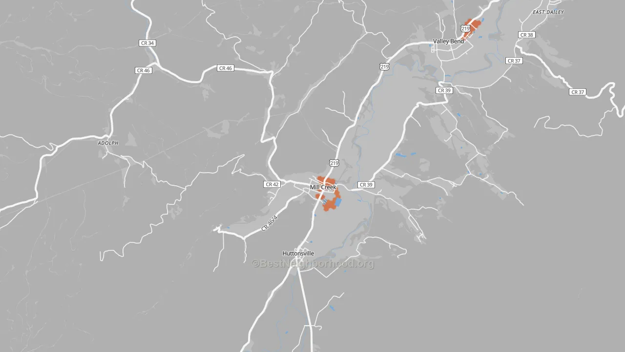 Bike Grade map of 26280, WV