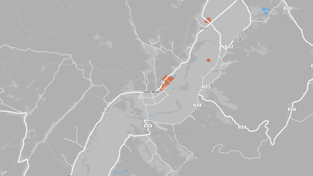 Bike Grade map of 26293, WV