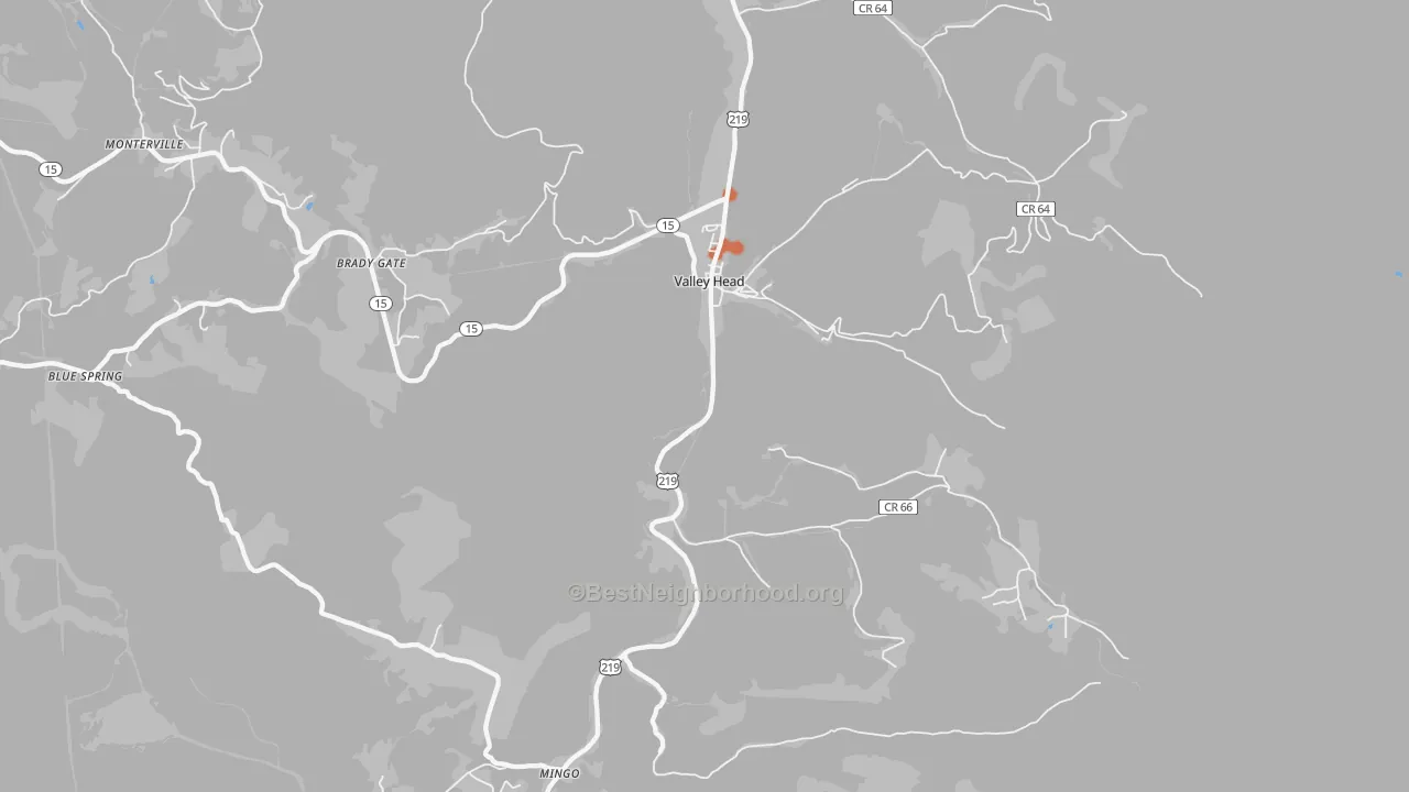 Bike Grade map of 26294, WV
