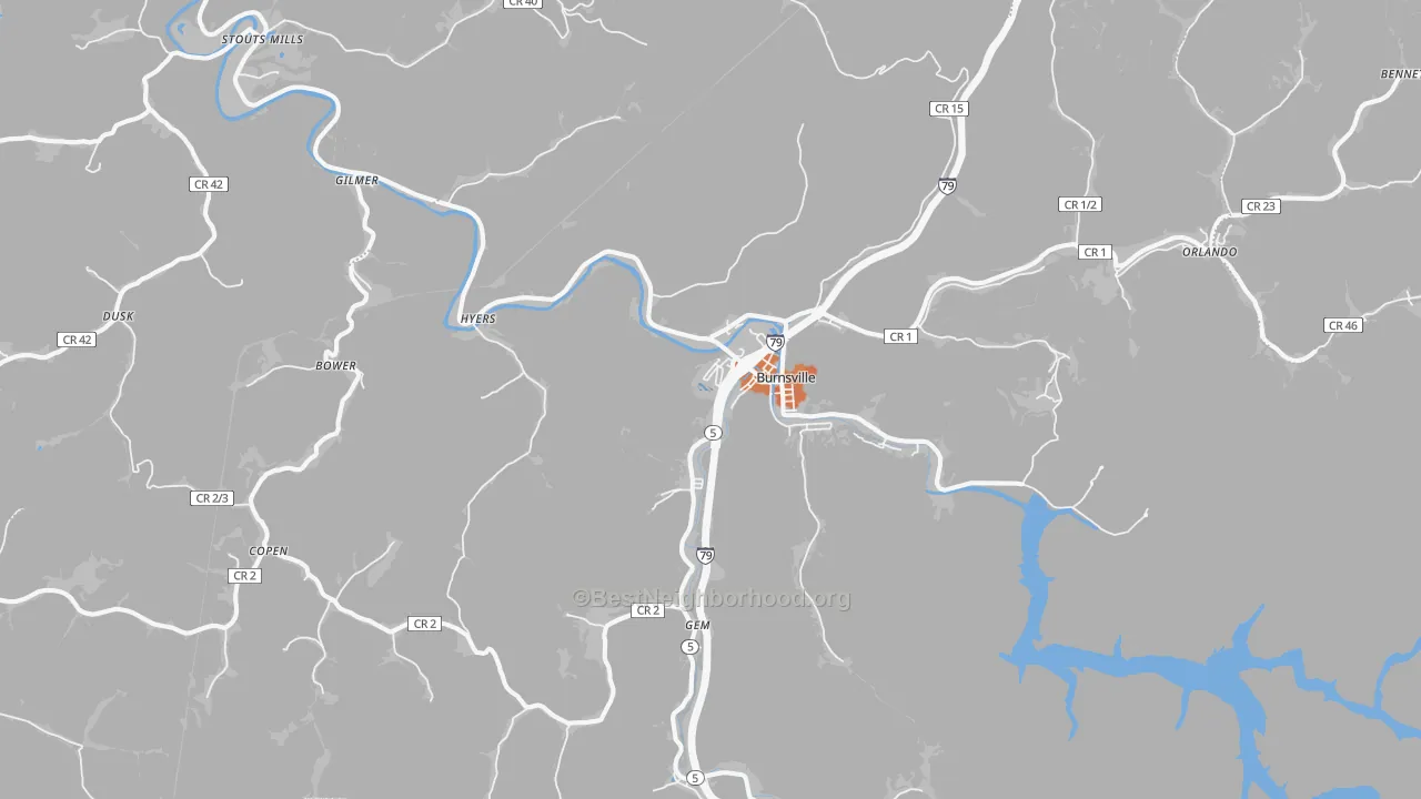 Bike Grade map of 26335, WV
