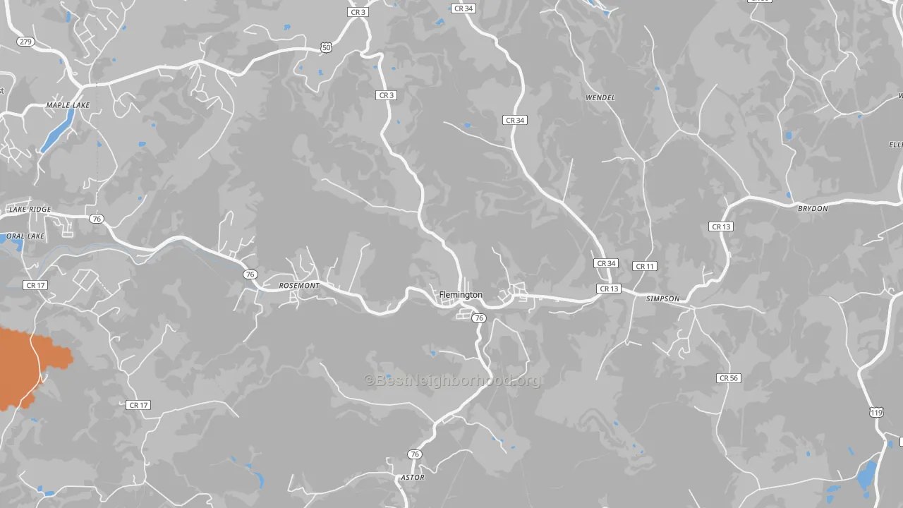 Bike Grade map of 26347, WV