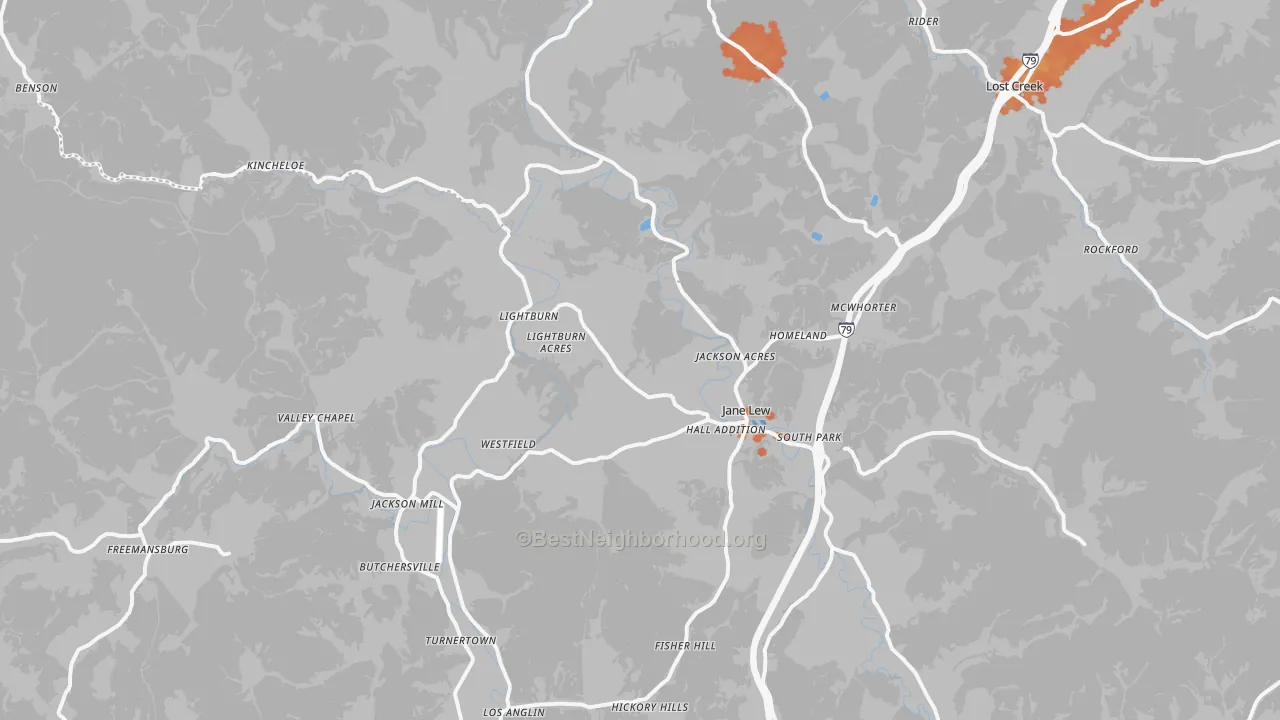 Bike Grade map of 26378, WV