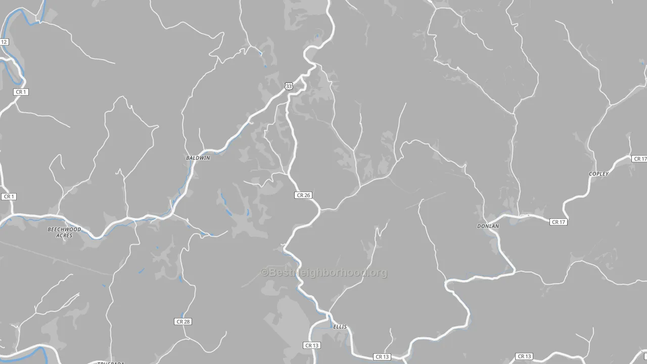 Bike Grade map of 26384, WV
