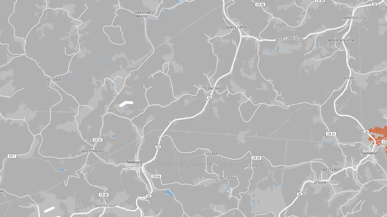Bike Grade map of 26410, WV