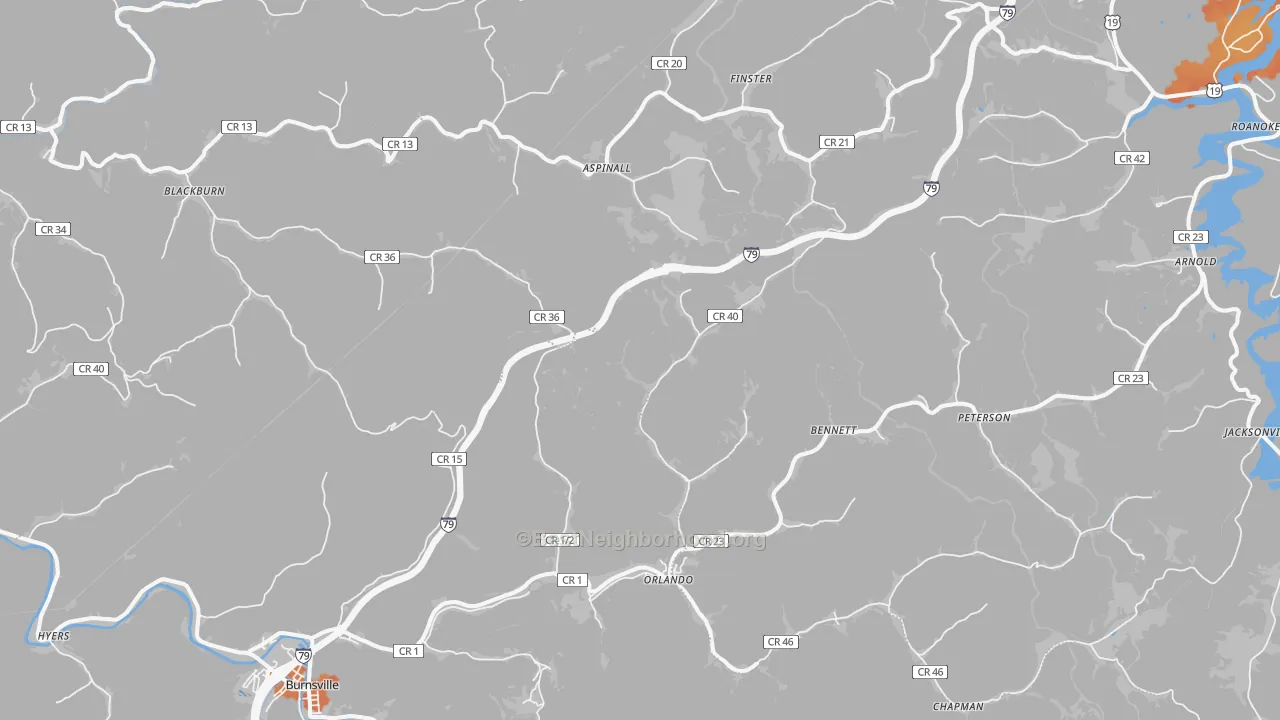 Bike Grade map of 26412, WV