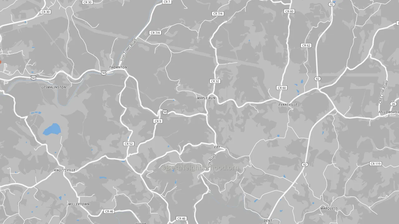 Bike Grade map of 26440, WV