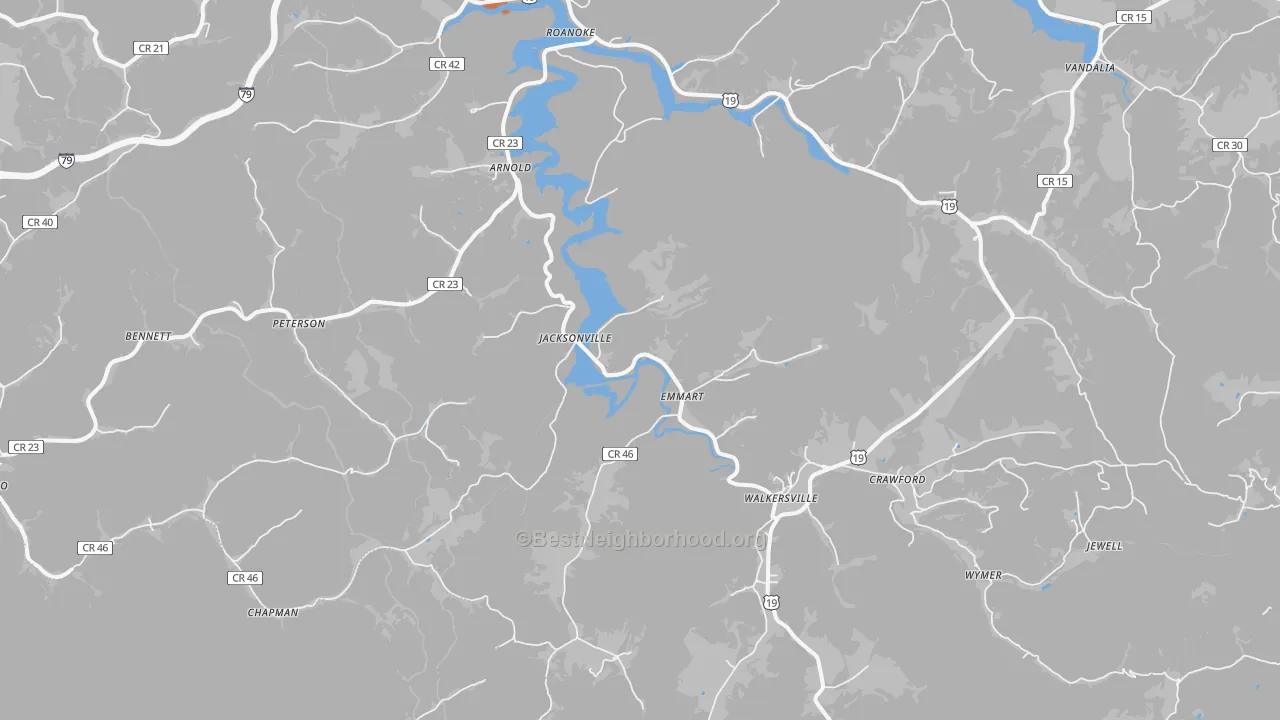Bike Grade map of 26447, WV