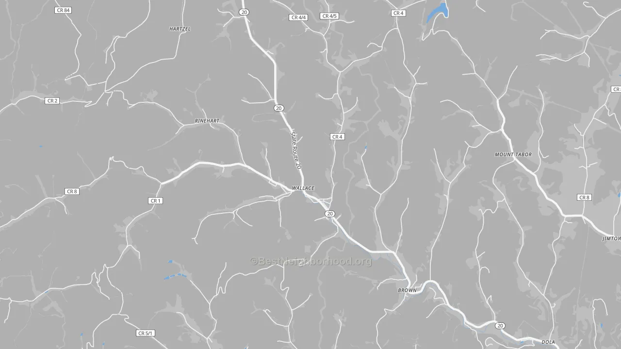 Bike Grade map of 26448, WV