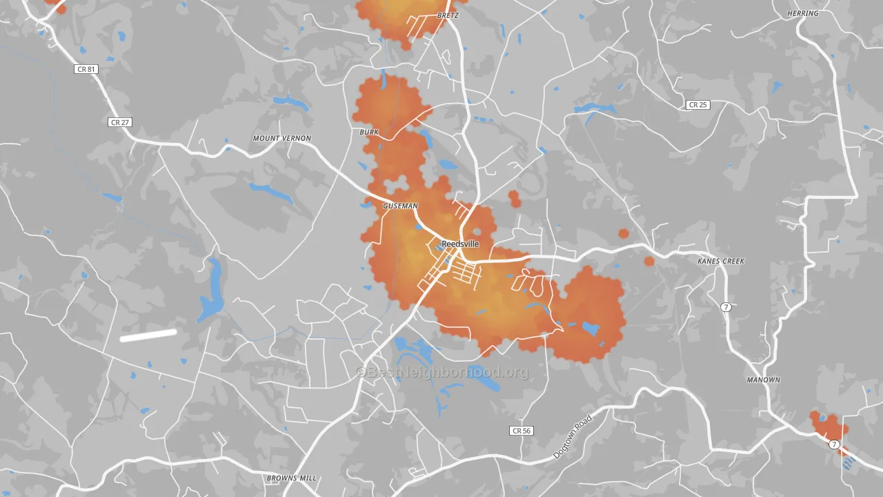 Bike Grade map of 26547, WV