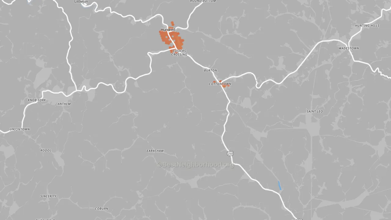 Bike Grade map of 26562, WV