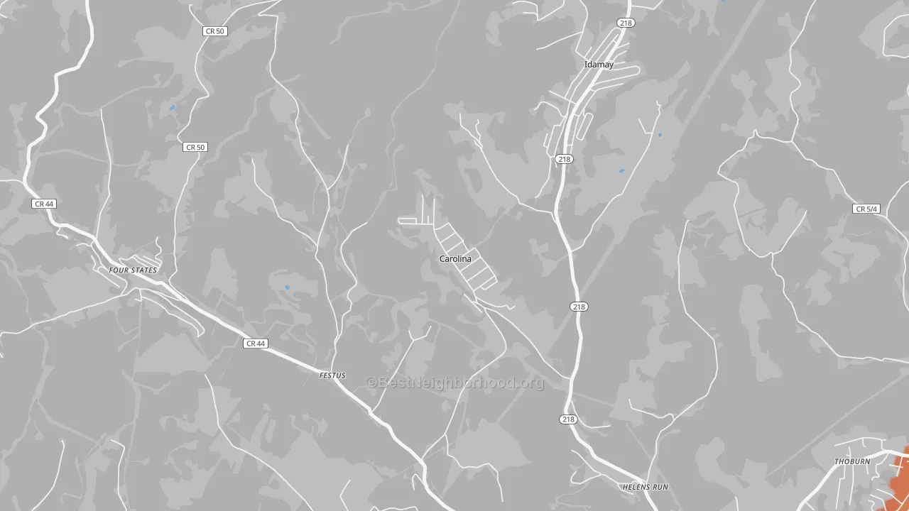 Bike Grade map of 26563, WV