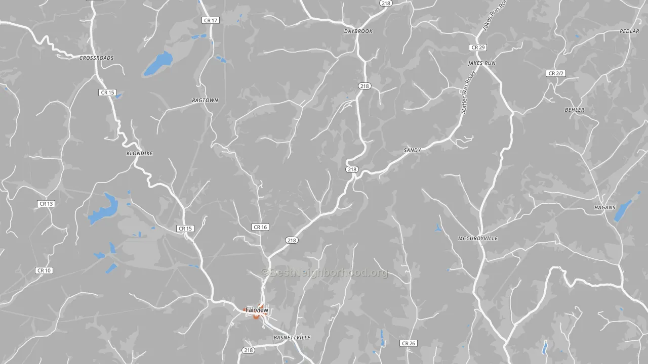 Bike Grade map of 26570, WV