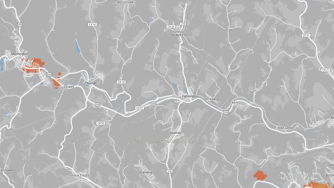 Bike Grade map of 26571, WV
