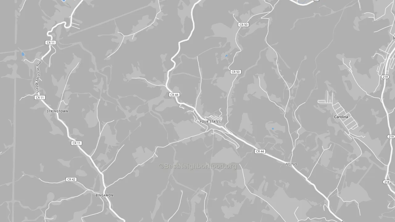 Bike Grade map of 26572, WV