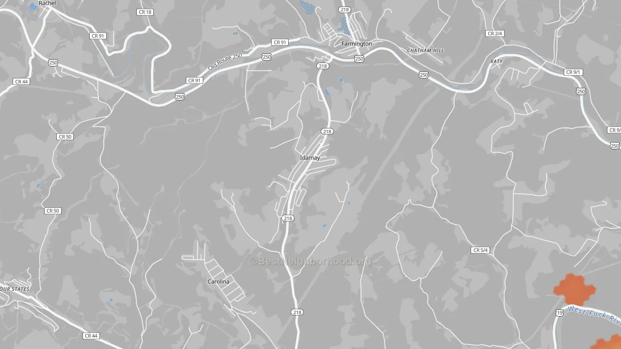 Bike Grade map of 26576, WV