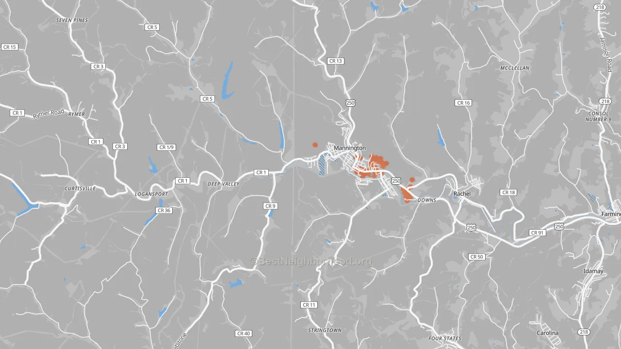 Bike Grade map of 26582, WV