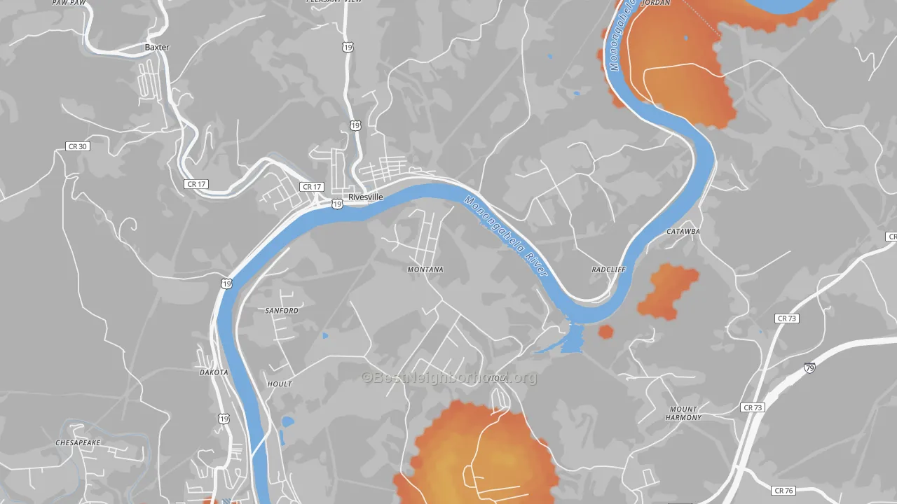 Bike Grade map of 26586, WV
