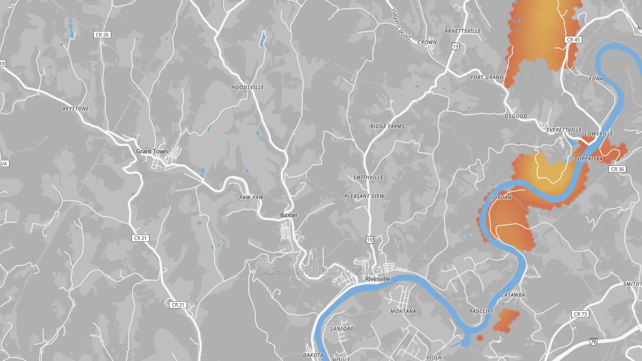 Bike Grade map of 26588, WV