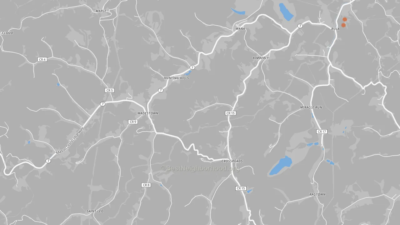 Bike Grade map of 26590, WV