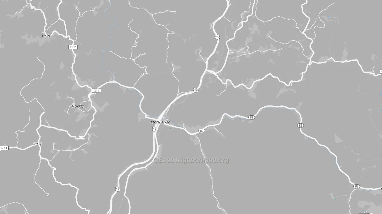 Bike Grade map of 26610, WV