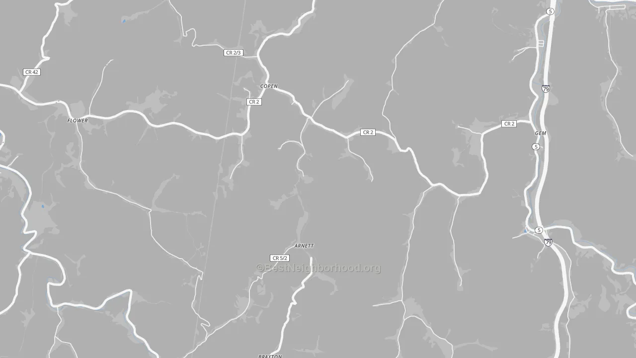 Bike Grade map of 26615, WV