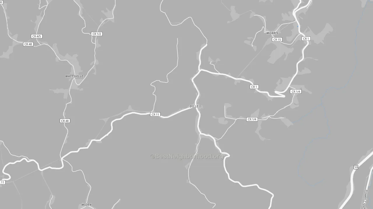 Bike Grade map of 26617, WV