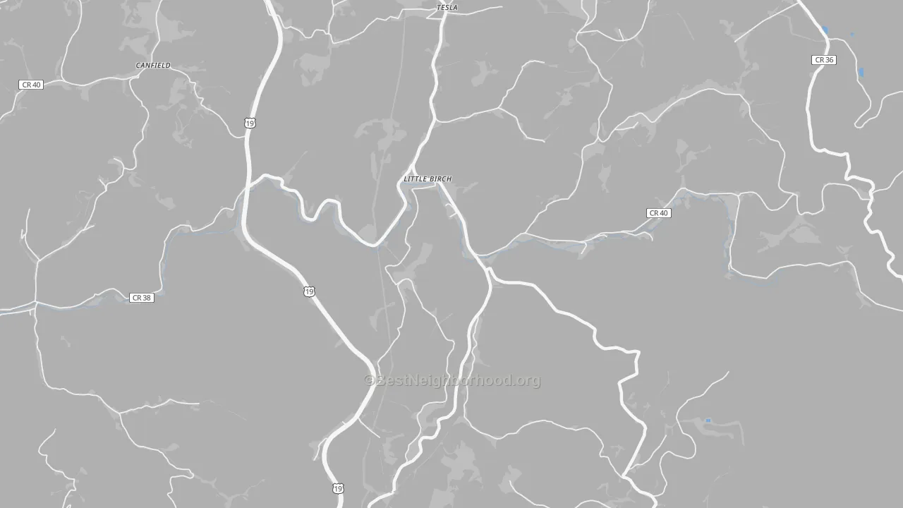 Bike Grade map of 26629, WV
