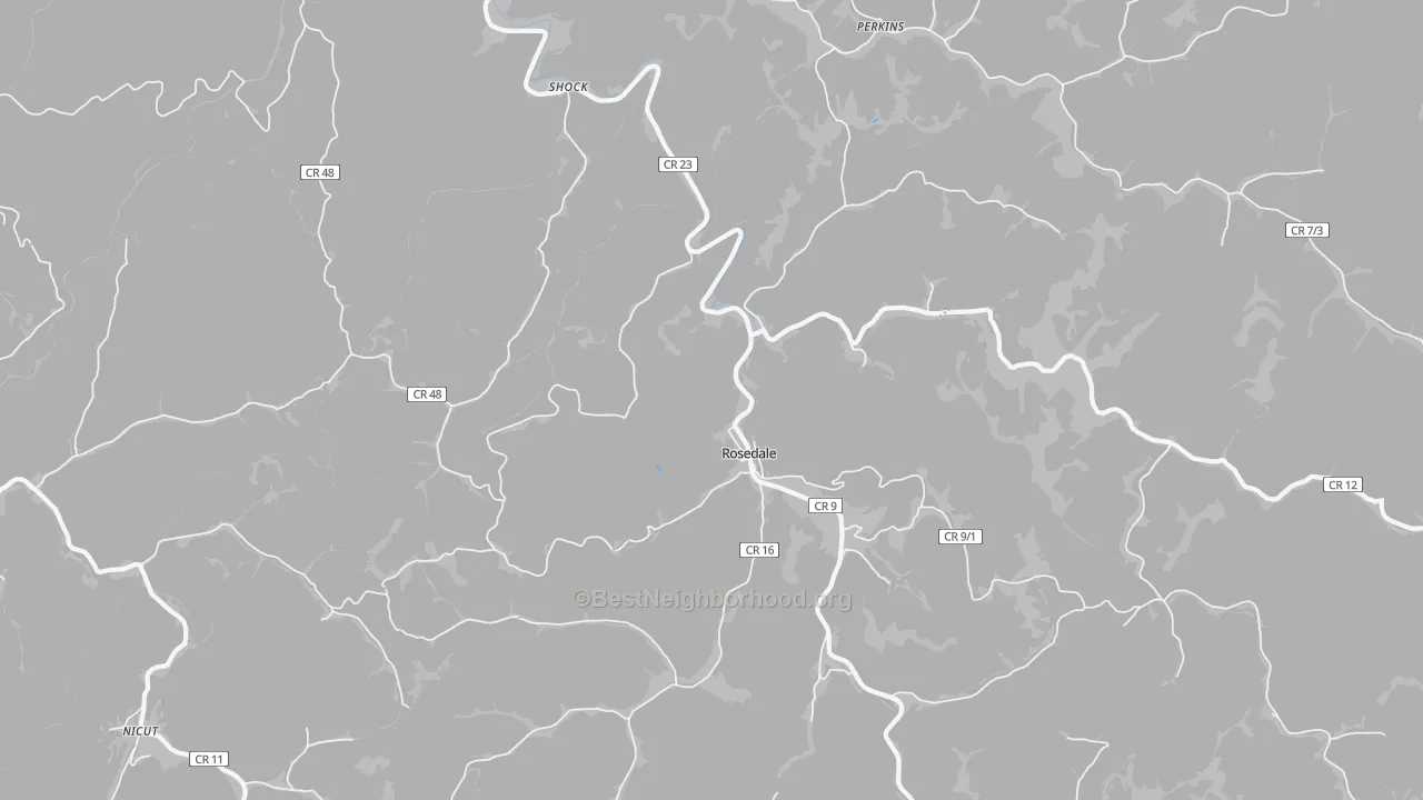 Bike Grade map of 26636, WV