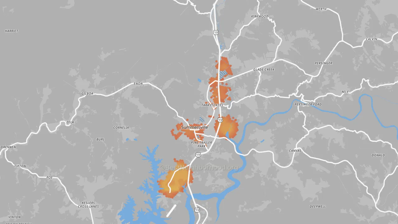Bike Grade map of 26651, WV