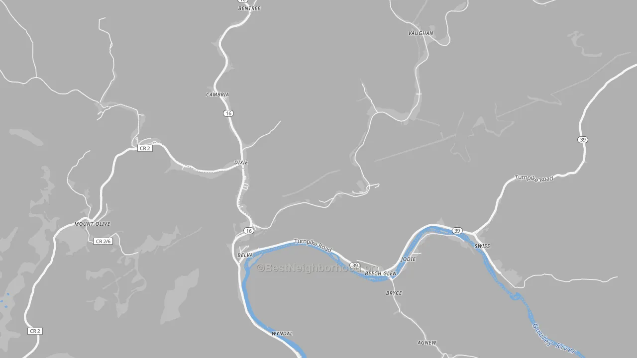 Bike Grade map of 26656, WV