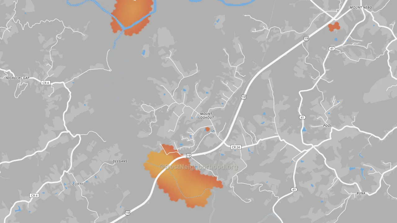 Bike Grade map of 26678, WV