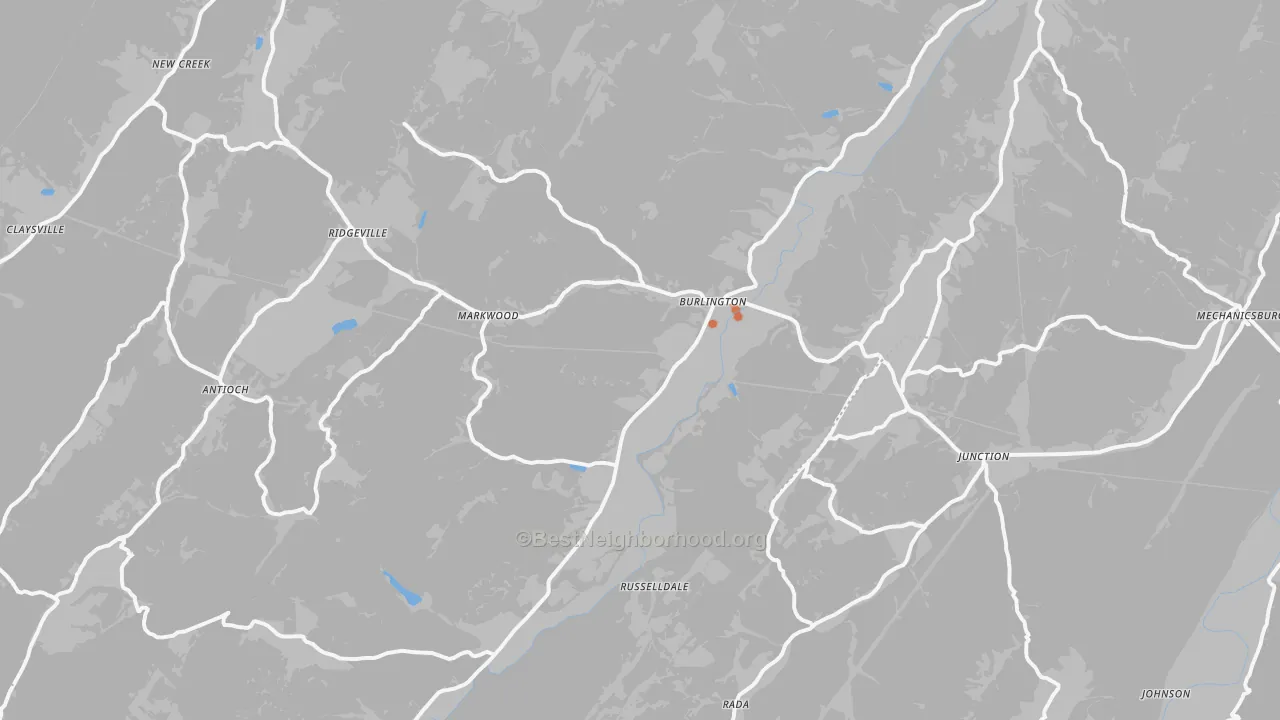 Bike Grade map of 26710, WV