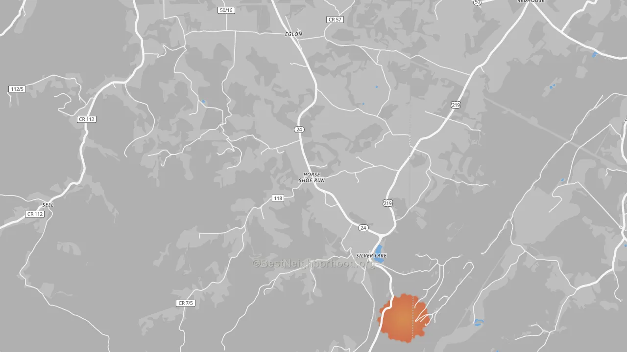 Bike Grade map of 26716, WV