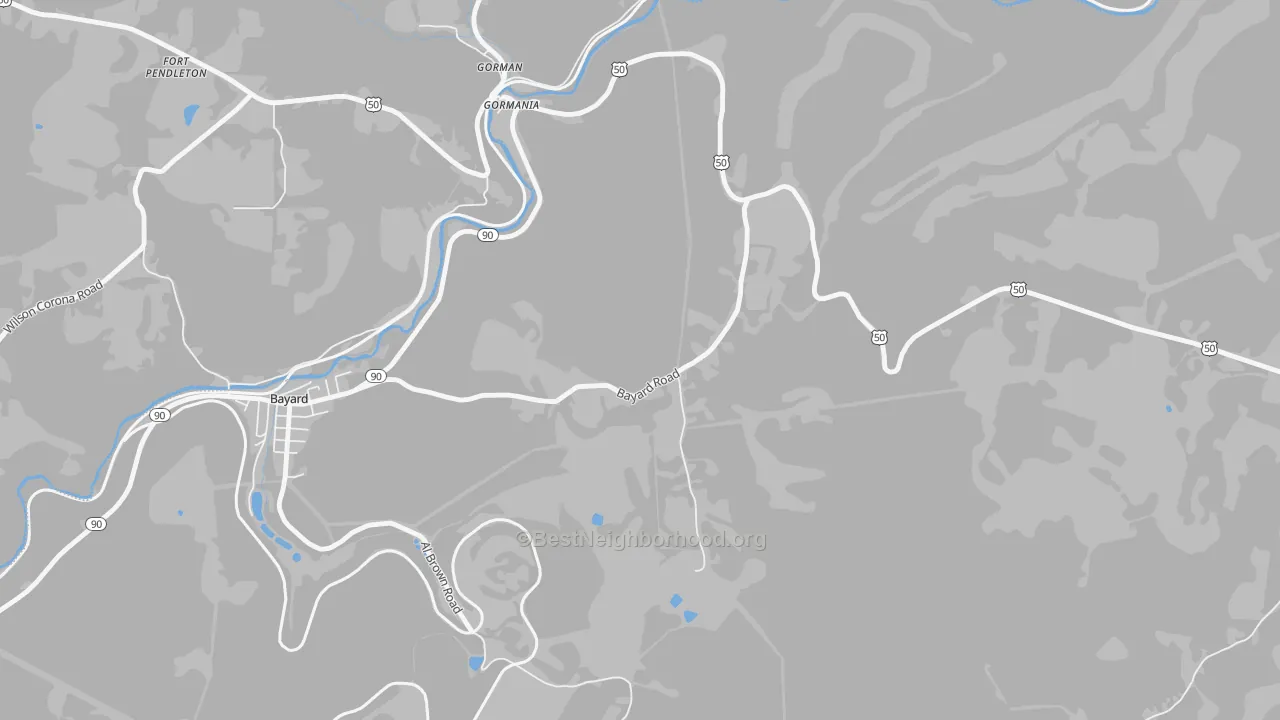 Bike Grade map of 26720, WV