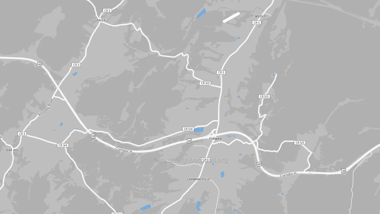 Bike Grade map of 26731, WV