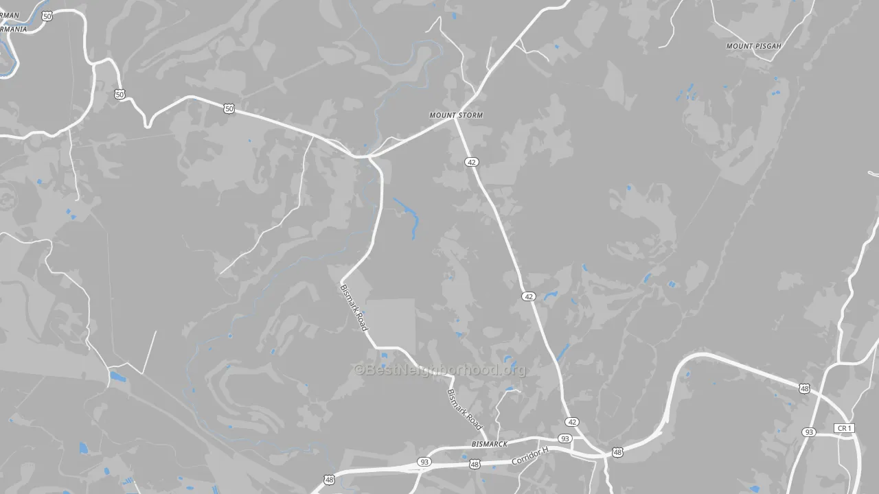Bike Grade map of 26739, WV